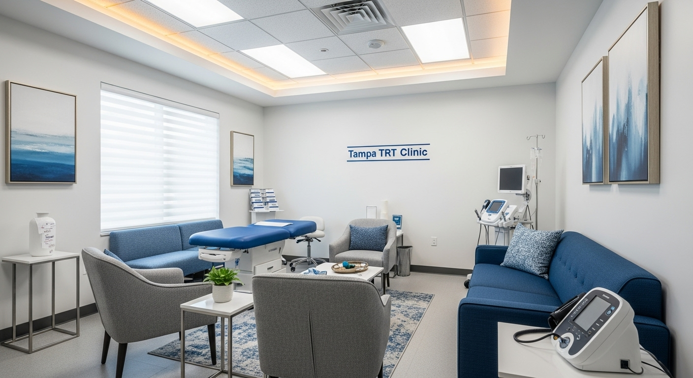 Tampa TRT hormone therapy clinic interior with modern medical equipment and professional treatment rooms
