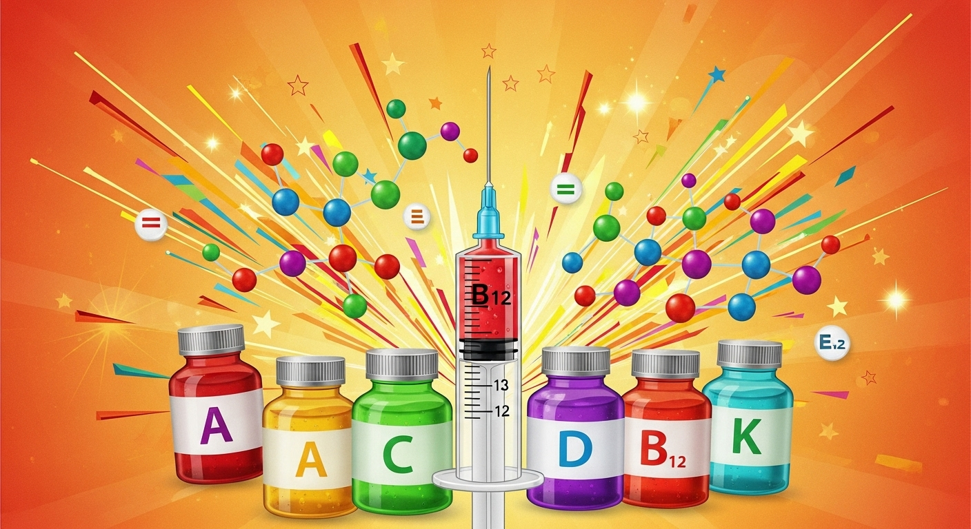 Vitamin injection therapy illustration - B12 shots and IV vitamin therapy Tampa FL